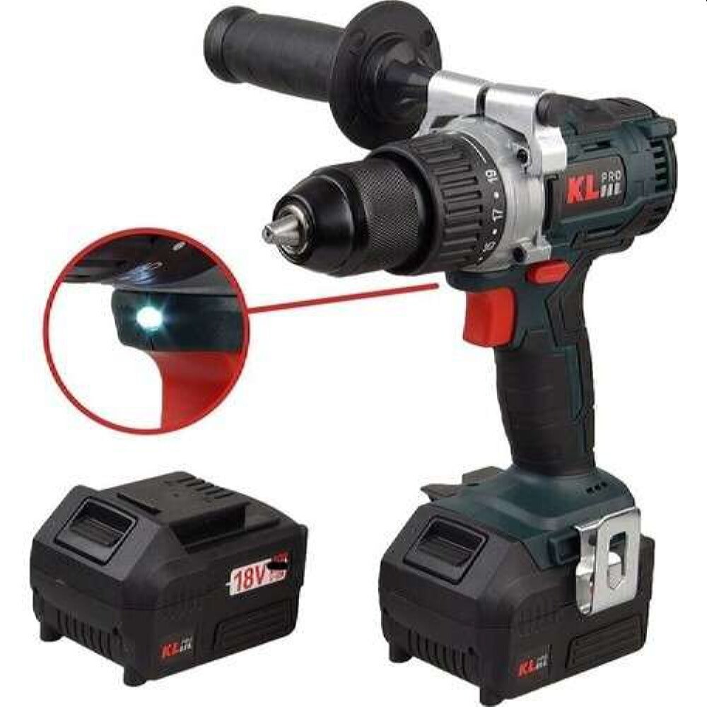 Klpro 18VOLT/5.0AH Li-Ion Çift Akülü Kömürsüz Profesyonel Şarjlı Matkap KLNM18B-50