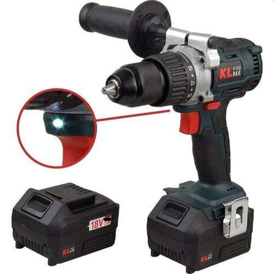 Klpro 18VOLT/5.0AH Li-Ion Çift Akülü Kömürsüz Profesyonel Şarjlı Matkap KLNM18B-50
