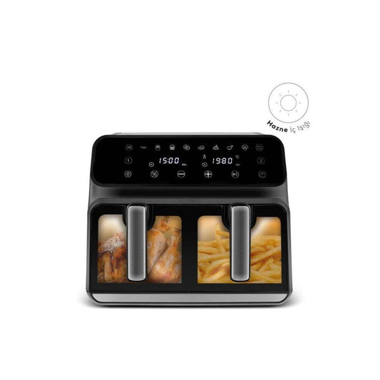 Karaca Multifry Xxxl 9L Dijital Tek Hazneli Seperatör Ile Çift Hazne Kullanılabilen Cam Pencereli Airfryer