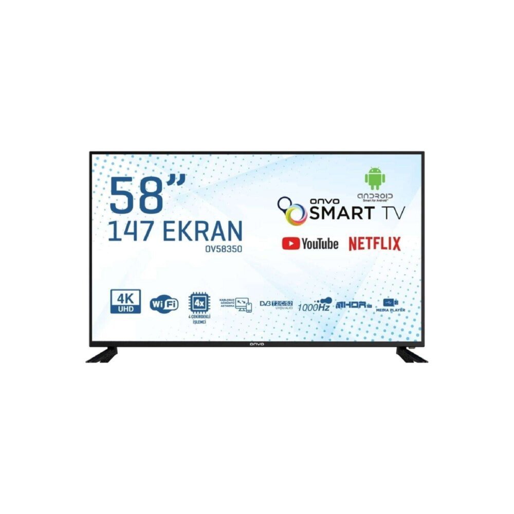 Onvo OV58350 58" 147 Ekran Uydu Alıcılı 4K Ultra HD Smart LED TV