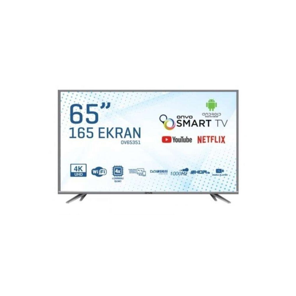 Onvo 0v-65351 Kurulum Ücretsiz 165 Ekran 4k Androidli Smart Led Tv Gümüş Çerçeveli