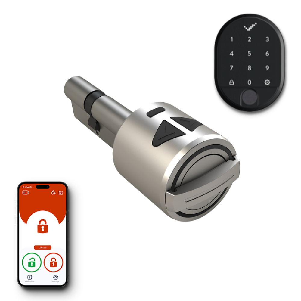 DESi Utopic R Akıllı Kilit iOS/Android Uyumlu & Parmak İzi Okuyucu ve Dahili Tuş Takımlı Set
