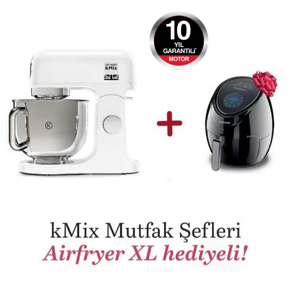 Kenwood kMix Mutfak Şefi 5 Lt KMX750AW + Airfryer XL Siyah HFP30.000BK Hediyeli