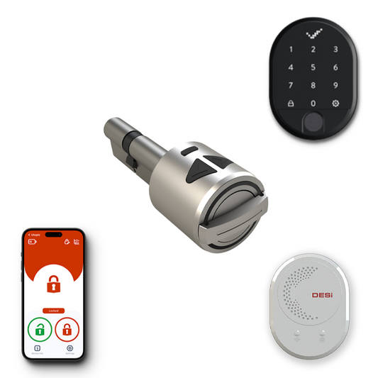 DESi Utopic R Akıllı Kilit iOS/Android & Uyumlu Akıllı Köprü & Parmak İzi Okuyucu ve Dahili Tuş Takımlı Set