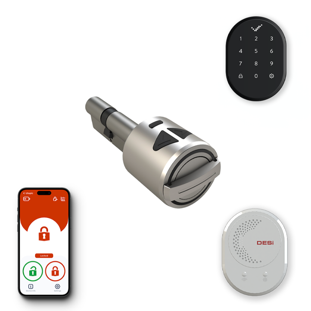 DESi Utopic R Akıllı Kilit iOS/Android & Uyumlu Akıllı Köprü & Tuş Takımlı Set