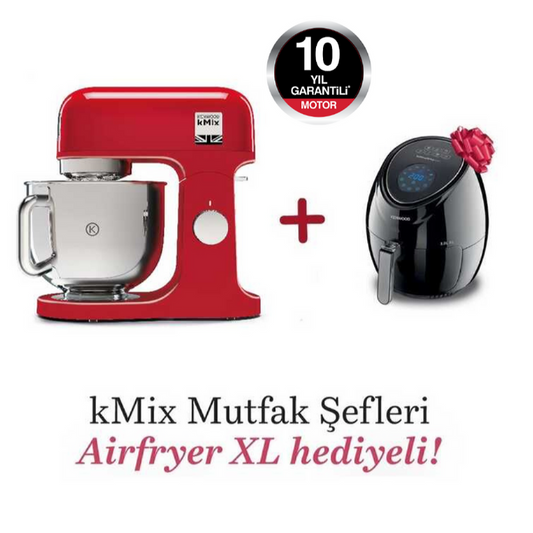 Kenwood kMix Mutfak Şefi 5 Lt KMX750AR + Airfryer XL Siyah HFP30.000BK Hediyeli