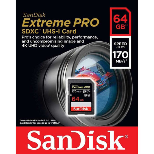 Sandısk Extreme Pro Sdxc 64gb 170mb/s Sd Kart