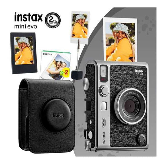 Fujıfılm Instax Mını Evo Black Kamera+ Black Çanta+20'li Film