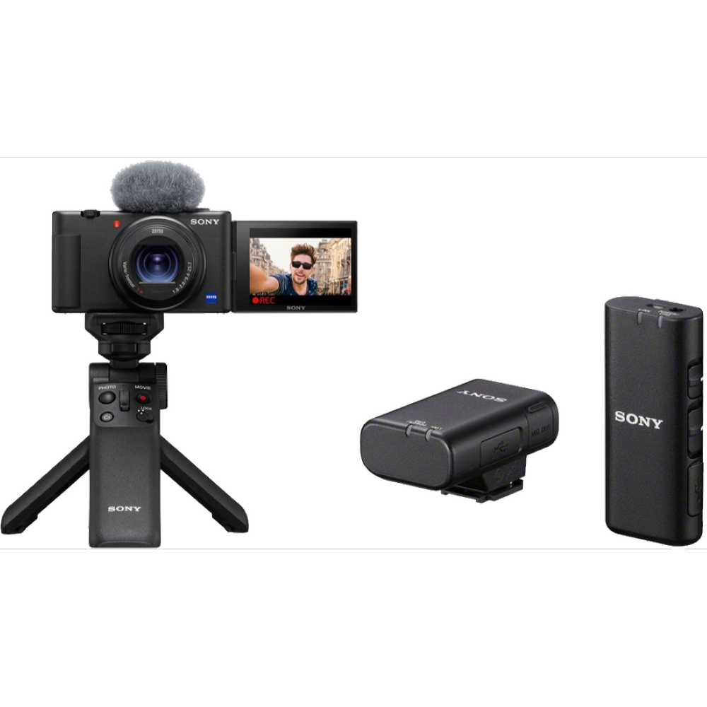 Sony Dsc Zv1 Vlogger Kamera Black + Gp-vpt2bt Wıreless Remote Grıp + Ecmw2bt Mikrofon Hediyeli