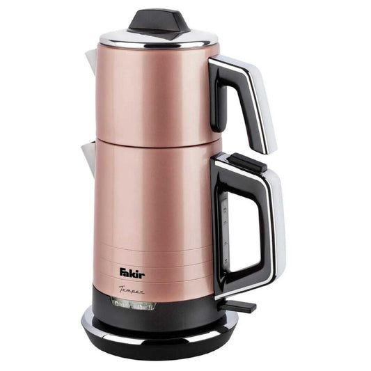 Fakir Temper Çay Makinesi & Kettle, Paslanmaz Çelik,  1800W 1.7 Litre Rosie
