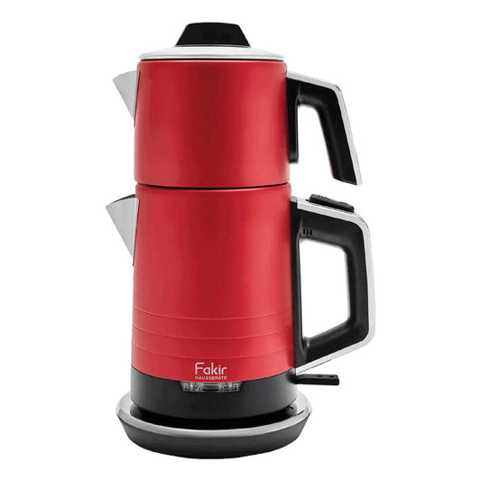 Fakir Temper Çay Makinesi & Kettle , Paslanmaz Çelik,  1800W 1.7 Litre Rouge