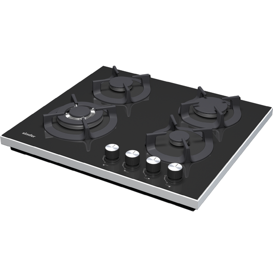 Simfer 3032-N Set Üstü Siyah Cam Ocak Emaye Izgara 3G+1Wok