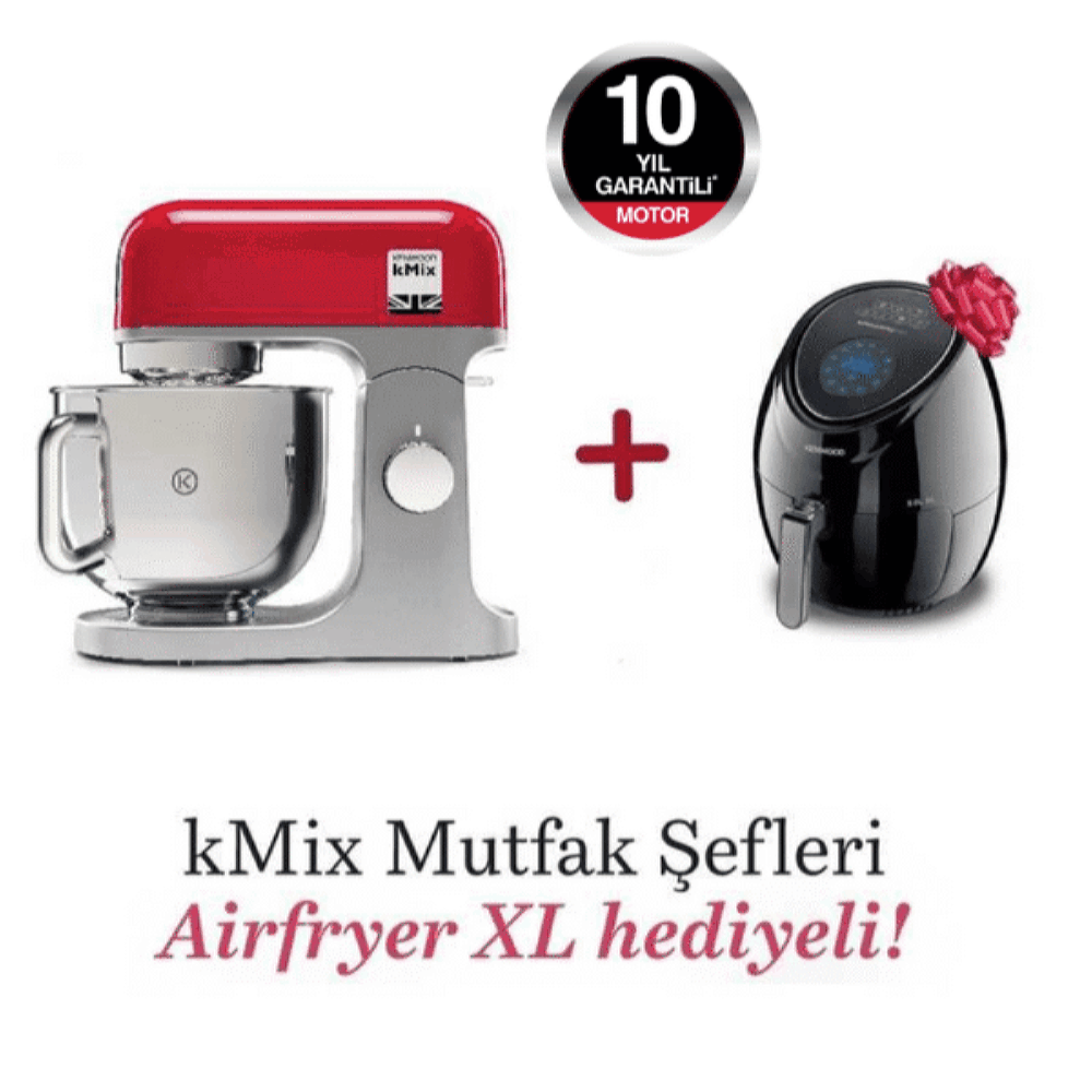 Kenwood kMix Mutfak Şefi 5 Lt KMX750RD + Airfryer XL Siyah HFP30.000BK Hediyeli