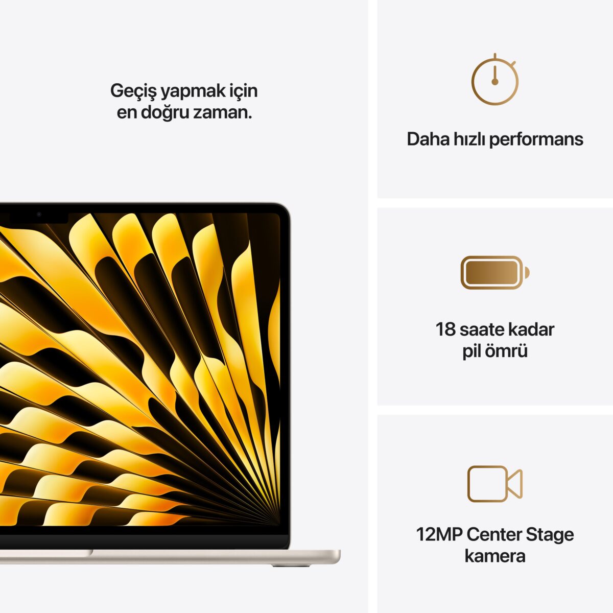 MacBook Air 13'' 10-Core CPU 8-Core GPU Apple M4 / 16GB / 256GB SSD / Yıldız Işığı MW0Y3TU/A - Görsel 10