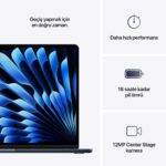 Apple MacBook Air 15'' 10-Core CPU 10-Core GPU Apple M4 / 16GB / 512GB SSD / Gece Yarısı MW1M3TU/A - Görsel 10