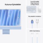 iMac 24'' Retina 4.5K Apple M4 / 10-Core CPU 10-Core GPU / 16GB / 256GB SSD / Mavi MWV13TU/A - Görsel 9