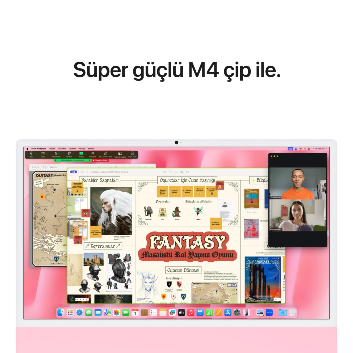 iMac 24'' Retina 4.5K Apple M4 / 10-Core CPU 10-Core GPU / 16GB / 512GB SSD / Pembe MWV53TU/A - Görsel 6