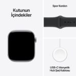 Apple Watch Series 11 GPS 42mm Uzay Grisi Alüminyum Kasa ve Siyah Spor Kordon - M/L - Görsel 8