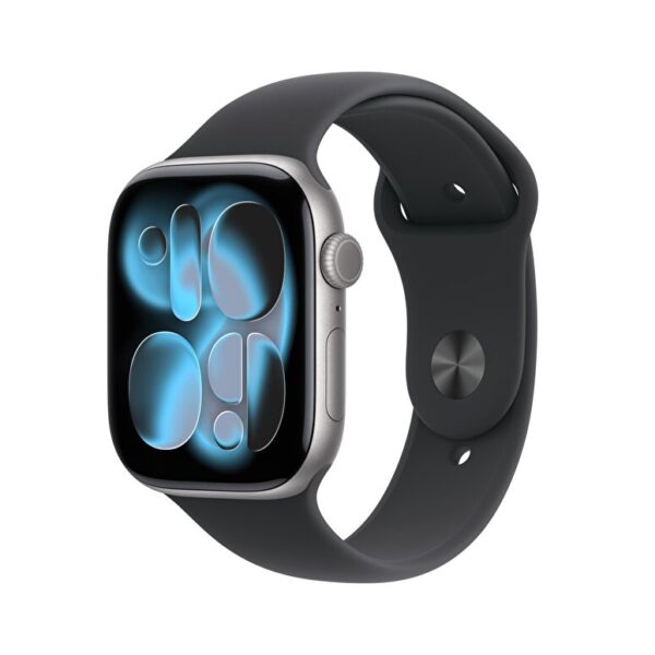 Apple Watch Series 11 GPS 46mm Uzay Grisi Alüminyum Kasa ve Siyah Spor Kordon - S/M