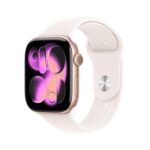 Apple Watch Series 11 GPS 46mm Roze Altın Rengi Alüminyum Kasa ve Bulut Pembesi Spor Kordon - M/L
