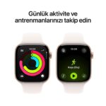 Apple Watch Series 11 GPS 46mm Roze Altın Rengi Alüminyum Kasa ve Bulut Pembesi Spor Kordon - M/L - Görsel 4