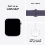 Apple Watch Series 11 GPS 46mm Gümüş Rengi Alüminyum Sis Moru Spor Kordon - S/M - Görsel 8