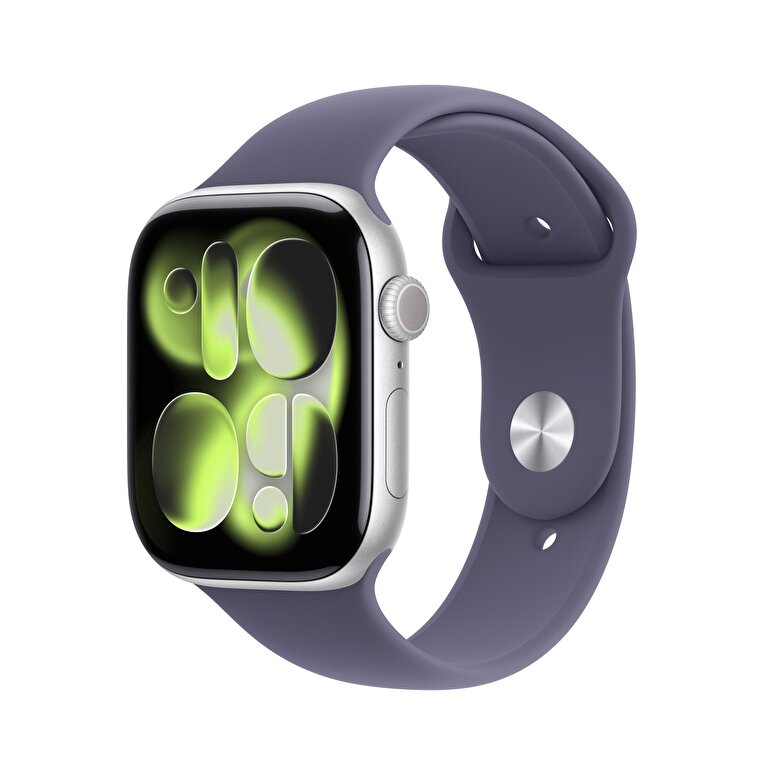 mev94tua-638933988051774826jpg.jpg Apple Watch Series 11 GPS 46mm Gümüş Rengi Alüminyum Sis Moru Spor Kordon - S/M - Görsel 1