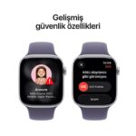 Apple Watch Series 11 GPS 46mm Gümüş Rengi Alüminyum Sis Moru Spor Kordon - M/L - Görsel 6
